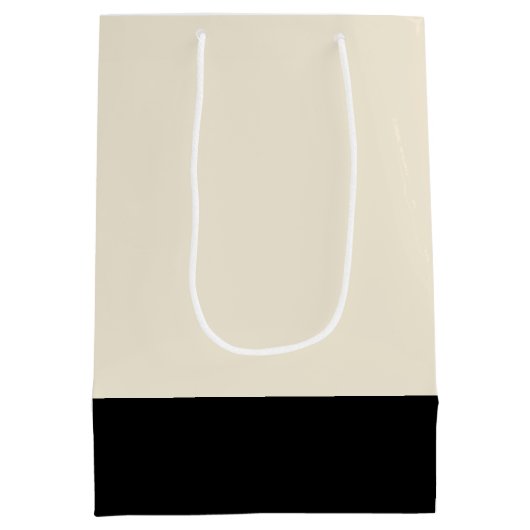 Schwarz-Eggshell, weißer Unisex-Farbblock Mittlere Geschenktüte (Rückseite)