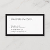 Schwarz | Einfach | BERUFLICH Visitenkarte (Rückseite)