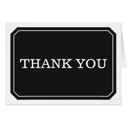Schwarz einfach elegant Dankeschön Karte (Vorderseite (Horizontal))
