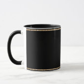 Schwarz, einfach elegant, goldfarben, tasse (Links)