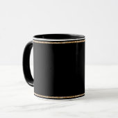 Schwarz, einfach elegant, goldfarben, tasse (Vorderseite Links)