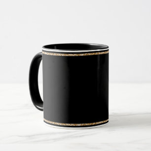 Schwarz, einfach elegant, goldfarben, tasse