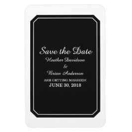 Schwarz einfach elegant Save the Date Magnet