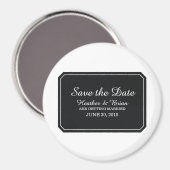 Schwarz einfach elegant Save the Date Magnet (Vorderseite/Rückseite)