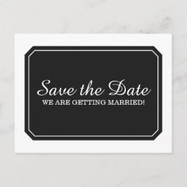 Schwarz Einfach elegant Save the Date Postkarte