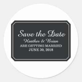 Schwarz einfach elegant Save the Date Runder Aufkleber
