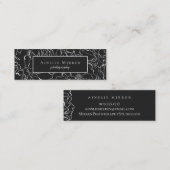 Schwarz einfach floral mini visitenkarte (Vorne/Hinten)