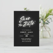 Schwarz, einfach und elegant save the date (Stehend Vorderseite)