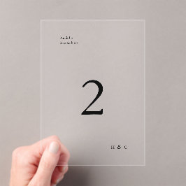 Schwarz Einfache moderne Acrylic-Tischnummer Acryleinladungen