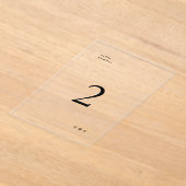 Schwarz Einfache moderne Acrylic-Tischnummer Acryleinladungen (Ablage )