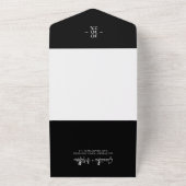 Schwarz Einfache moderne Minimalistische Hochzeit All In One Einladung (Außenbereich)