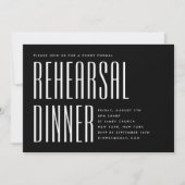 SCHWARZ EINFACHES MODERNES BOLD WEDD PROBE DINNER EINLADUNG (Vorderseite)