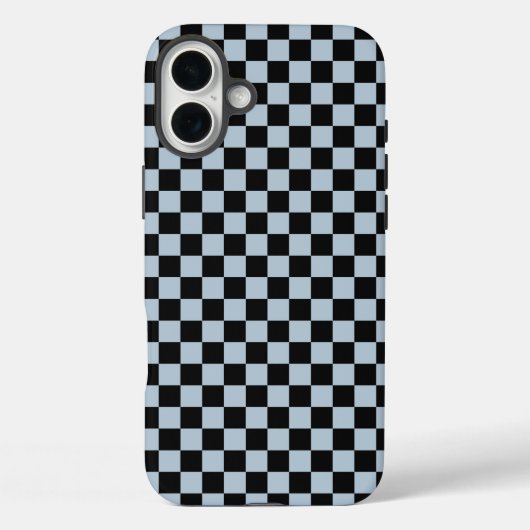 Schwarz eis kariertes Muster Case-Mate iPhone Hülle (Rückseite)