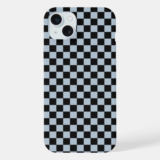 Schwarz eis kariertes Muster iPhone Hülle (Rückseite)