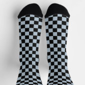 Schwarz eis kariertes Muster Socken (Oben)