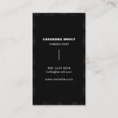 Schwarz Elegant Chic Geometric Beruflich Visitenkarte (Rückseite)