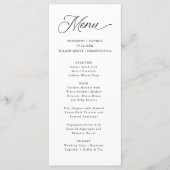 Schwarz Elegant Moderne Skriptkalligrafie Menükarte (Vorderseite)