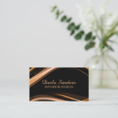 Schwarz Elegant Modernes Beruflich Visitenkarte (Stehend Vorderseite)
