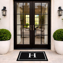 Schwarz Elegant Modernes Monogramm