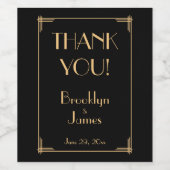 Schwarz Elegante Art Deco Wine tasting in der Fatt Weinetikett (Einzelnes Label)