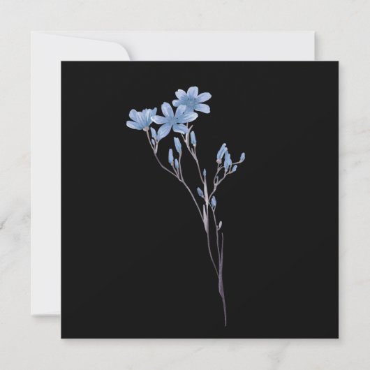 Schwarz Elegante Blume Weißes Skript-Brautparty (Rückseite)