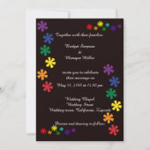 Schwarz elegante lgbtq Blume Liebe Hochzeit Einlad Einladung (Vorderseite)