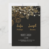 Schwarz Elegante Minimalistische Hochzeitseinladun Einladung (Vorderseite)