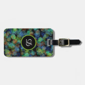 Schwarz elegante moderne, schlichte farbige Polka Gepäckanhänger (Vorderseite horizontal)