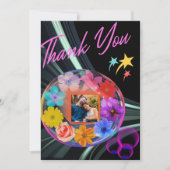 Schwarz Elegante Modernes Foral Barock Son Dankeskarte (Vorderseite)