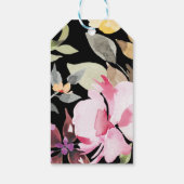 Schwarz Elegante Wasserfarbe Schöne Hochzeit Geschenkanhänger (Rückseite)