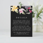 Schwarz Elegante Wasserfarbe Schöne Hochzeitsstimm Begleitkarte (Stehend Vorderseite)