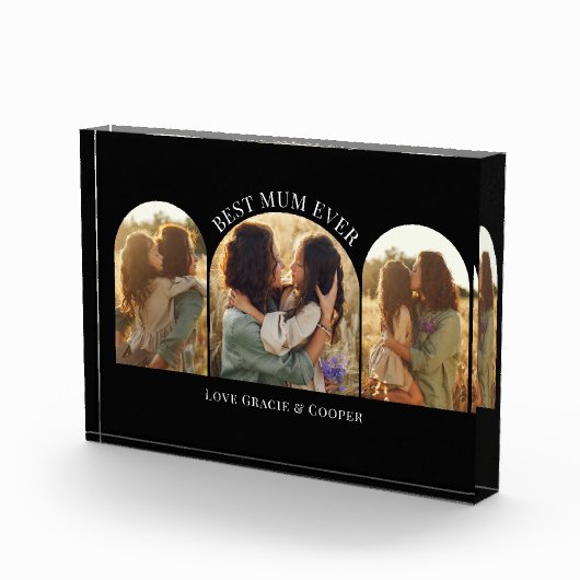 Schwarz eleganter Bogen Multi Foto bestes Mum (Rechts)