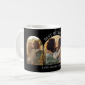 Schwarz eleganter Bogen Multi Foto bestes Mum Kaffeetasse (Vorderseite Links)