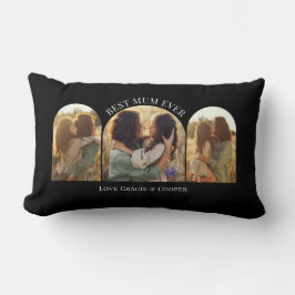 Schwarz eleganter Bogen Multi Foto bestes Mum Lendenkissen