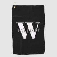 Schwarz | Eleganter Grauer Name und Weißer Anfangs