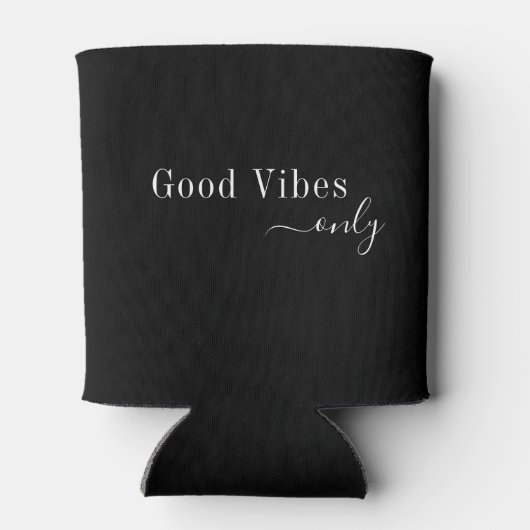 Schwarz Eleganter Minimalistischer Skriptname Pers Dosenkühler (Rückseite)