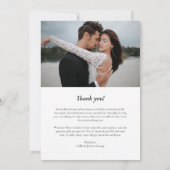 Schwarz-Eleganter Pfeil Hochzeitungs-FotoCollage Dankeskarte (Rückseite)