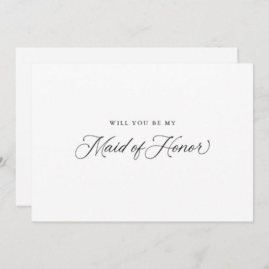 Schwarz Eleganter Vorschlag für moderne Script-Tra Einladung (Vorne/Hinten)