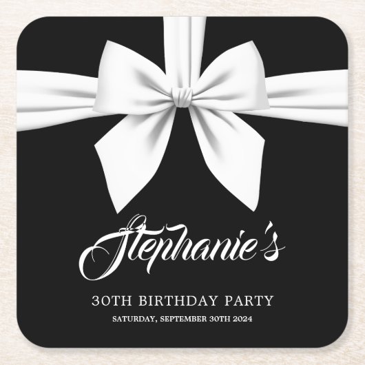 Schwarz Elegantes Extravagantes Tiffany Party Deko Rechteckiger Pappuntersetzer (Vorderseite)