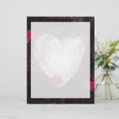 Schwarz Elegantes Herz und Rose (Stehend Vorderseite)