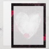 Schwarz Elegantes Herz und Rose (Vorne/Hinten)