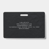 Schwarz Elegantes modernes Business Berufliches Fo Ausweis (Rückseite)