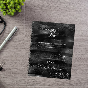 Schwarz-elegantes Monogramm-Firmenlogo Planer