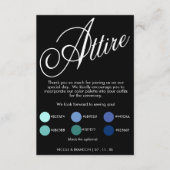 Schwarz-Elegantes Script-Hochzeitskleid Begleitkarte (Vorderseite)