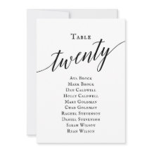 Schwarz-Elegantes Script-Tischnummer 20-Seating Ch