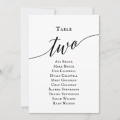 Schwarz-Elegantes Script-Tischnummer 2 Seating Cha Einladung (Vorderseite)