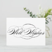 Schwarz-Elegantes Skript-Brunnen wünscht Hochzeits Einladung (Stehend Vorderseite)