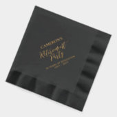 Schwarz | Elegantes stylisches Lettern Retirement  Servietten Mit Folie (Links)