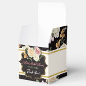 Schwarz, Elfenbein, Gold, Blumenstrauß Geschenkschachtel (Geöffnet)