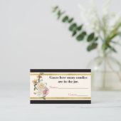 Schwarz, Elfenbein, Gold Floral Brautparty Game Ca Platzkarte (Stehend Vorderseite)